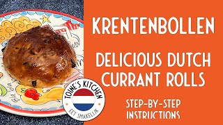 How to Make Authentic Krentenbollen Dutch Currant Buns  Easy StepbyStep Recipe [upl. by Ydderf]