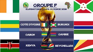 qualification coupe du monde 2026 zone Afrique  1ere journée GROUPE F résultats et classement [upl. by Free]