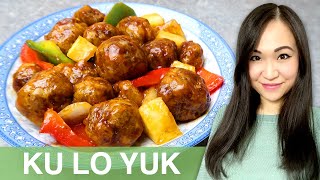 REZEPT Ku Lo Yuk  Schweinefleisch süß sauer  Wok Gerichte  Chinesische Fleischbällchen [upl. by Connelley]