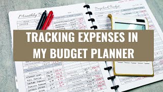 Tracking my expenses in my budget planner throughout the month budgetplanner [upl. by Azerila754]