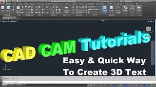 How to Create 3D Text in AutoCAD  AutoCAD 3D Text Quick amp Easy Method Tutorial [upl. by Suiradel728]