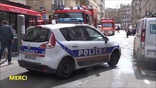 Police en Urgence avec Sirène Américaine  Police Cars responding with American siren Paris [upl. by Nonnaihr780]