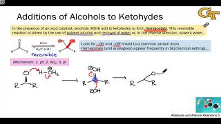 0903 Addition of Alcohols to Ketones and Aldehydes Hemiacetal Formation [upl. by Christy380]