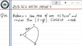 ECZ 2018 GCE MATHS PAPER 1 QUESTION 12 [upl. by Artekal]