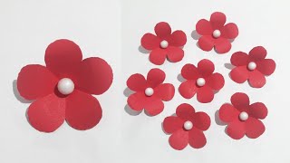 How To Make Paper Flower Easy  Flower Making With Paper  5 Petal Paper Flower [upl. by Sayres90]