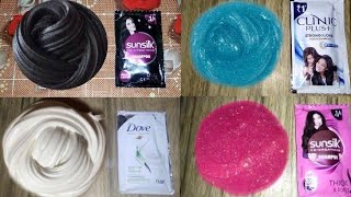 How to make 4 types of shampoo slimesunsilk clinic plusdove black sunsilkcheapest [upl. by Balliol287]