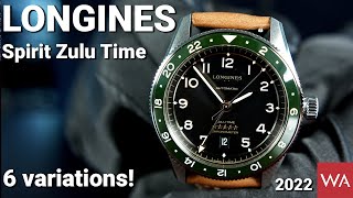 LONGINES Spirit Zulu Time A true GMTUTC watch available in 6 variations New in 2022 [upl. by Manchester]