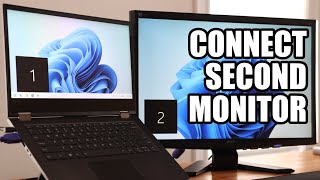 Connect a 2nd Monitor to Laptop on Windows 1011 [upl. by Illah]