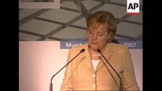 German chancellor receives award in Mumbai [upl. by Henson]