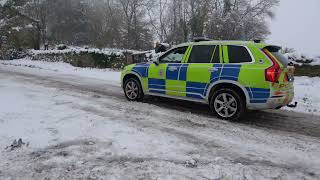 Cars slipping sliding and crashing in heavy snow in Gloucestershire [upl. by Merras]