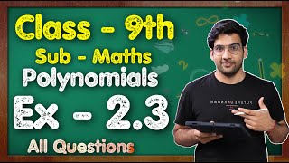 Class 9 Maths Ex 23 Q1 to Q3  Chapter 2 Polynomials  NCERT  MKR [upl. by Amri]