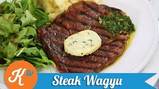 Resep Steak Wagyu Wagyu Steak with Chimichurri Sauce recipe video  YUDA BUSTARA [upl. by Havelock]