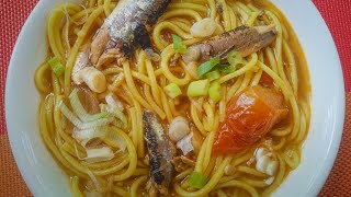 Noodles Sardine Soup Recipe  Tasty Noodles Soup With Vegetables And Sardines Filipino Dishes [upl. by Pilar]