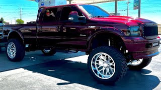 10 inch lifted burgundy 60 Powerstroke running after sitting for 7 months [upl. by Ojeitak]