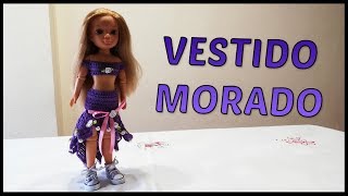 Vestido Morado a crochet para muñeca Nancy [upl. by Edwin974]