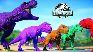 Tyrannosaurus Rex vs Spinosaurus Jurassic World Evolution Mods Dinosaurs Fighting in Isla Nublar [upl. by Gilliam]