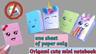 DIY cute mini pocket diary  homemade mini notebook using a single sheet of paper kawaii dairy [upl. by Okemak]