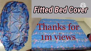 Fitted Elastic Bed Cover  Cutting amp Stitching tutorial with easy steps [upl. by Llenrup729]