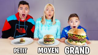 BIG MEDIUM or SMALL FOOD CHALLENGE  Petit VS Moyen VS Grand [upl. by Eseerahs]