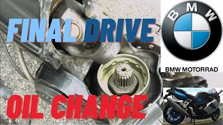 BMW K1200S Final Drive Oil Change How to change the oil in rear wheel drive gearbox on BMW K1200 S [upl. by Lachus]