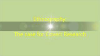 TheSocRes Ethnography  Covert Participant Observation Research [upl. by Pul]