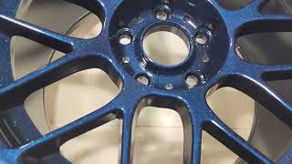 Metallic blue powder coat with gloss clear powder coat over top [upl. by Eeluj894]