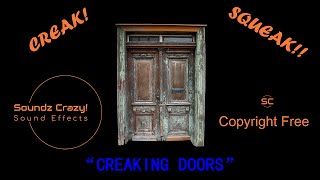 Creaking Door  5 Squeaking Door Sound Effects Copyright Free [upl. by Assyli]