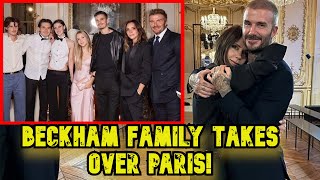 David Beckham’s Emotional Tribute to Victoria at Paris Fashion Week – Beckham Family Shines [upl. by Ai380]