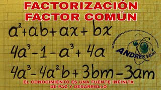 FACTORIZACIÓN CASO II FACTOR COMÚN POR AGRUPACIÓN DE TÉRMINOS [upl. by Logan186]