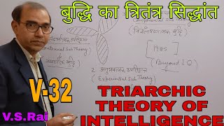 बुद्धि का त्रितंत्र सिद्धांत TRIARCHIC THEORY OF INTELLIGENCE Psychology V32 [upl. by Hellman]