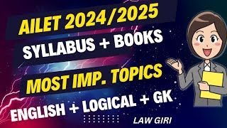 AILET 2024 amp 2025 Syllabus  Pattern amp BooksNLU Delhi BA LLB PreparationAILET Exam Information [upl. by Sami]