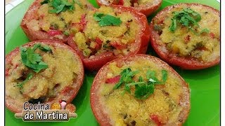 Tomates rellenos Veganos  Recetas de cocina  Cocina de Martina [upl. by Su]