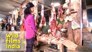 Women shop for prime cuts at meat market in Mizoram [upl. by Marduk]