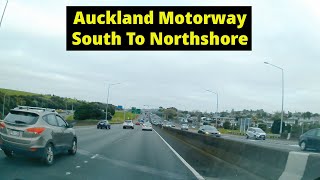 Auckland Motorway Traffic SH1 Drive from Mt Wellington to Albany South to Northshore [upl. by Tonnie308]