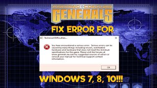 GenPatcher Explanation amp Tutorial Fix Command amp Conquer Generals for Windows 10 and Windows 11 [upl. by Burk]