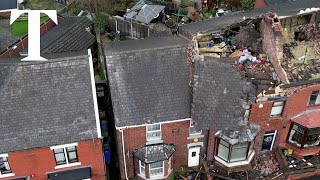 Drone footage reveals damage to homes after tornado hits Manchester [upl. by Eidde142]