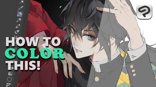 How to Color ● Full Digital Art Shading Process  Tutorial Clip Studio Paint [upl. by Atsejam278]