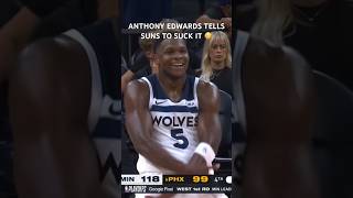 ANTHONY EDWARDS TAUNTS SUN WITH DX CELLY nba basketball timberwolves suns [upl. by Naejarual]