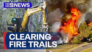 Fire trail teams racing to clear tracks ahead of summer bushfires  9 News Australia [upl. by Agretha1]