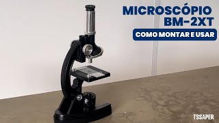 Como montar e usar o Microscópio BM2XT da Bluetek  Como preparar Lâminas para Microscópio [upl. by Naldo884]