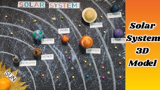 How To Make 3D Solar System Model Easy  Solar System Project Making Step By Step  school project [upl. by Ahsiekal402]