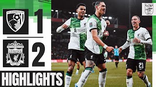 HIGHLIGHTS Gakpo goal amp Nunez STUNNER in Carabao Cup  Bournemouth 12 Liverpool [upl. by Assira]