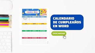 Plantilla de Calendario de Cumpleaños en Word GRATIS [upl. by Yxel]