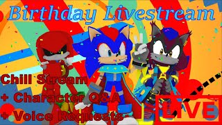 BIRTHDAY BASH LIVESTREAM CHARACTER QampA  VOICE REQUESTS  CHILL STREAM [upl. by Anircam708]