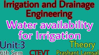 Chapter3 Theory  Irrigation Engineering  Prashant YT CTEVT Diploma Civil6th sem [upl. by Adnih]