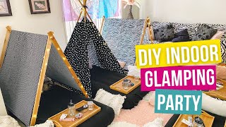 Wednesday Slumber Party  DIY Indoor Glamping Party Ideas For Kids [upl. by Leribag]