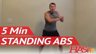 HASfit 5 Minute Standing Abs Workout  Standing Ab Exercises  Abdominal Exercise Standing Up [upl. by Adnoval]