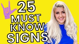 25 Basic ASL Signs for Beginners the MOST important [upl. by Phyllys122]