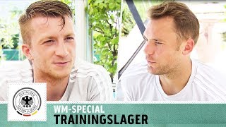 WMSpecial mit Manuel Neuer amp Co  Exklusive Einblicke ins DFBTrainingslager  Kickbox [upl. by Etnauq]