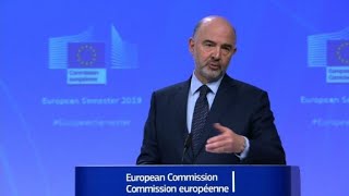 Pierre Moscovici tells Italy to sort out its public finances [upl. by Sarette949]